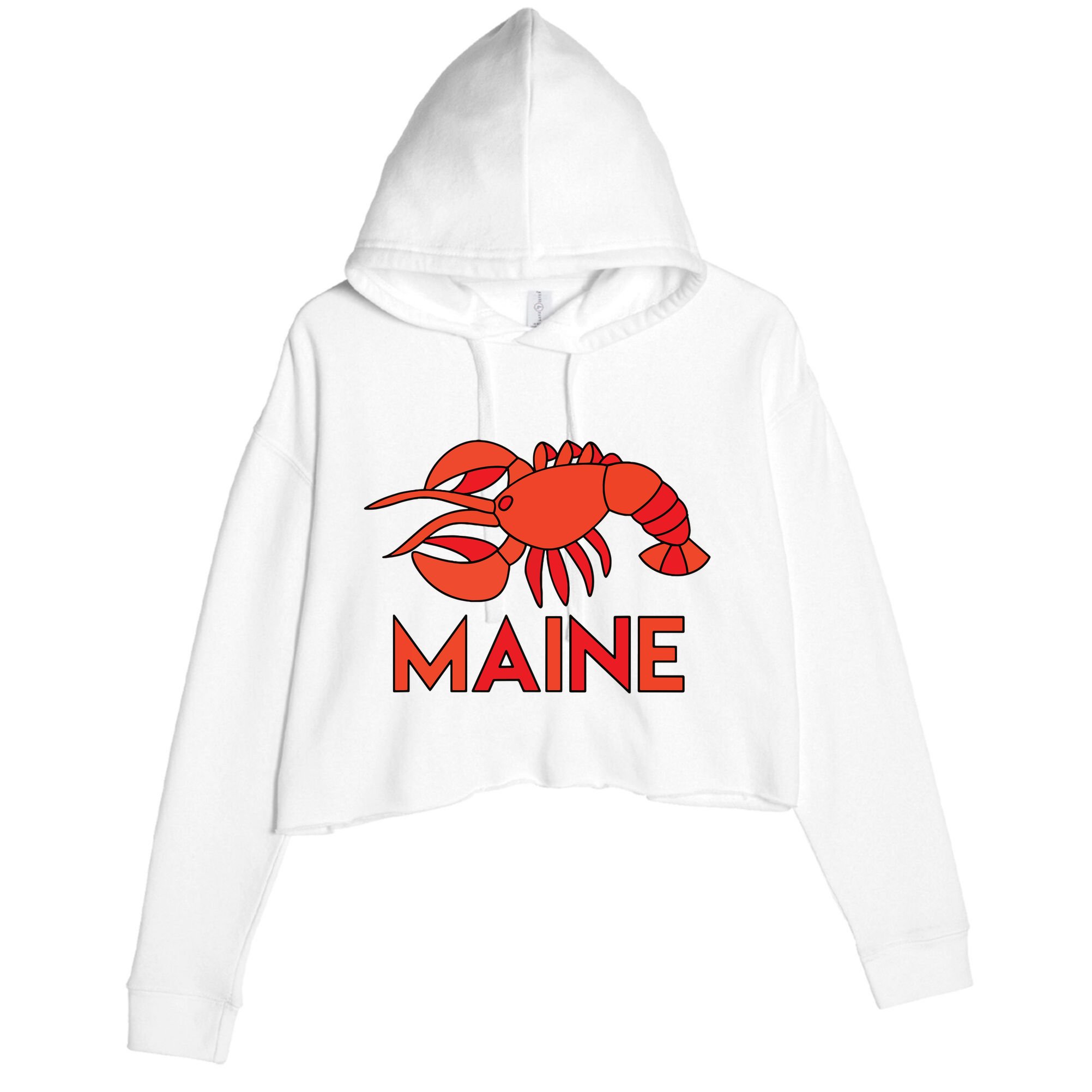 Maine Gift Lobster Stained Glass Lobster Crop Fleece Hoodie