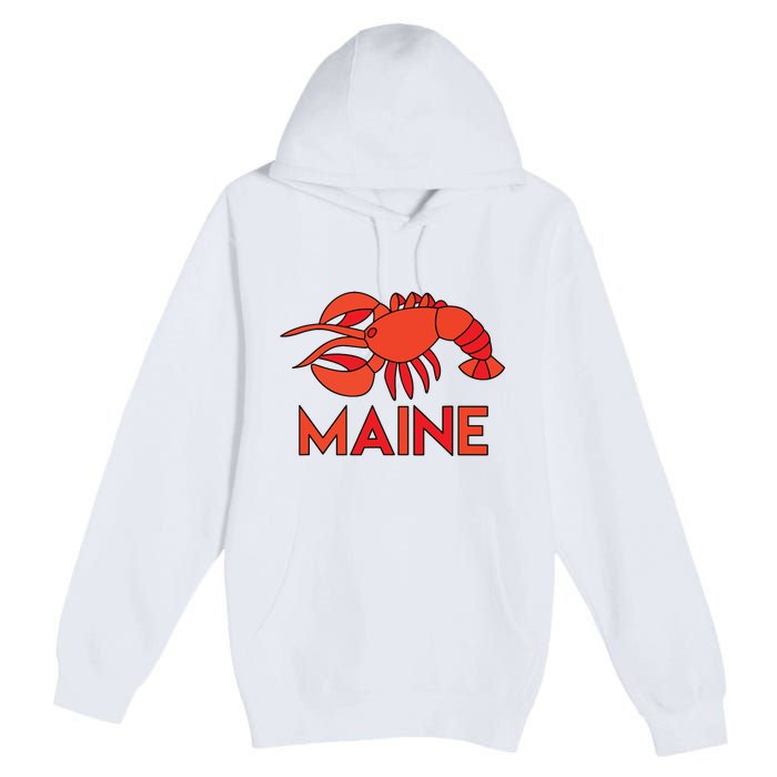 Maine Gift Lobster Stained Glass Lobster Premium Pullover Hoodie