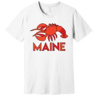 Maine Gift Lobster Stained Glass Lobster Premium T-Shirt