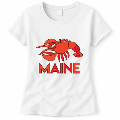 Maine Gift Lobster Stained Glass Lobster Womens T-Shirt