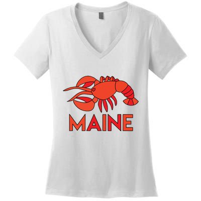 Maine Gift Lobster Stained Glass Lobster Women's V-Neck T-Shirt