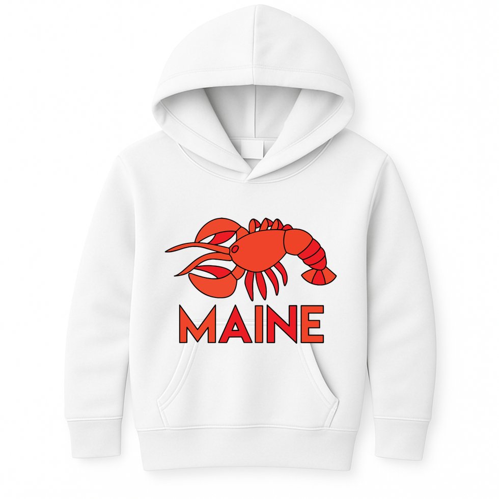 Maine Gift Lobster Stained Glass Lobster Kids Hoodie