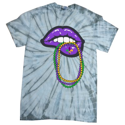 Mardi Gras Lips Queen Carnival Tie-Dye T-Shirt