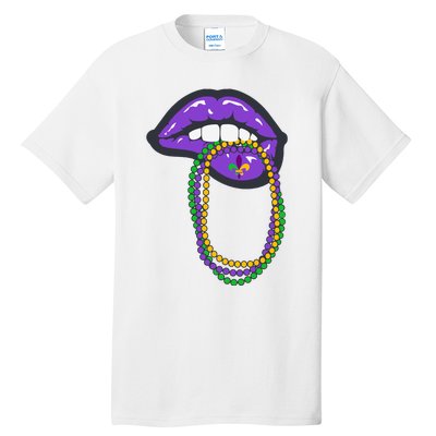 Mardi Gras Lips Queen Carnival Tall T-Shirt