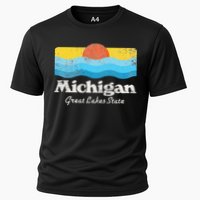 Michigan Great Lakes State Cooling Performance Crew T-Shirt