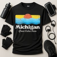 Michigan Great Lakes State Cooling Performance Crew T-Shirt