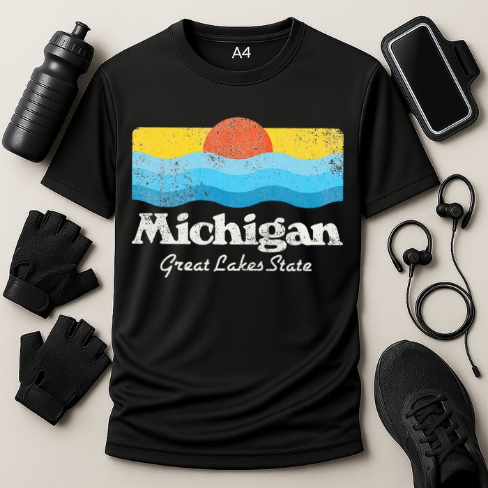 Michigan Great Lakes State Cooling Performance Crew T-Shirt