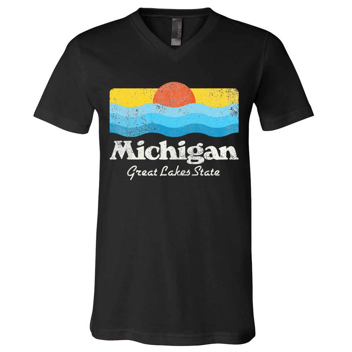 Michigan Great Lakes State V-Neck T-Shirt
