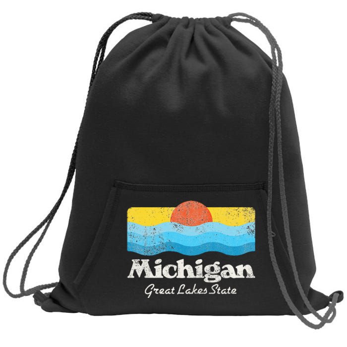 Michigan Great Lakes State Sweatshirt Cinch Pack Bag