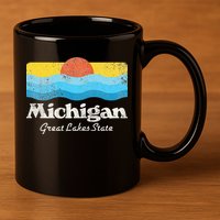 Michigan Great Lakes State 11oz C Handle Ceramic Mug