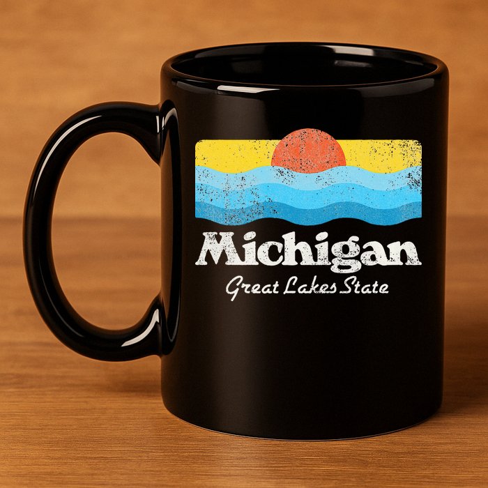 Michigan Great Lakes State 11oz C Handle Ceramic Mug