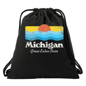 Michigan Great Lakes State Drawstring Bag