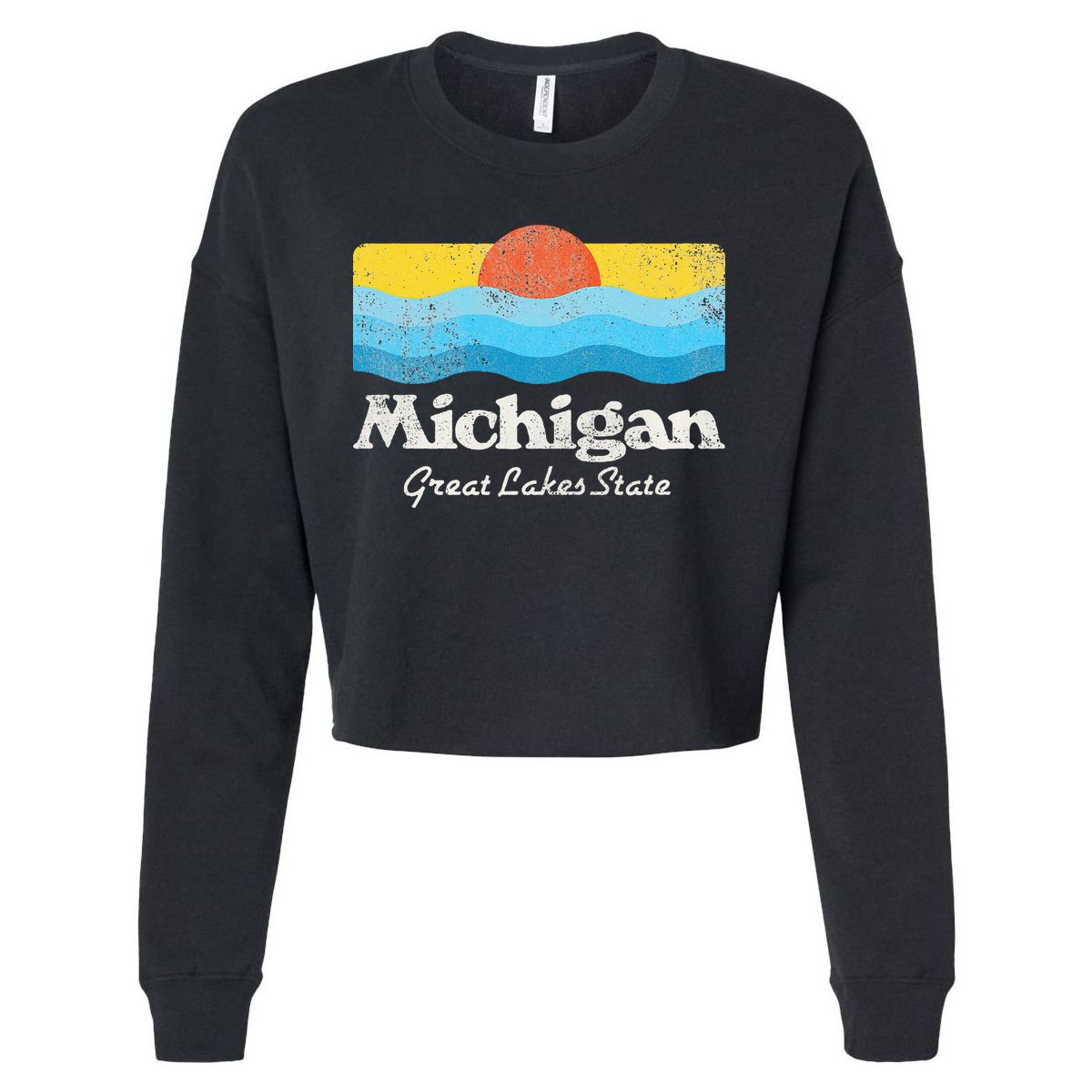 Michigan Great Lakes State Cropped Pullover Crew