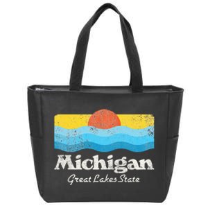 Michigan Great Lakes State Zip Tote Bag