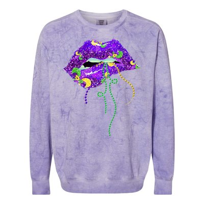 Mardi Gras Lip Beads Festive Colorblast Crewneck Sweatshirt