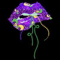 Mardi Gras Lip Beads Festive Backpack