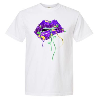 Mardi Gras Lip Beads Festive Garment-Dyed Heavyweight T-Shirt