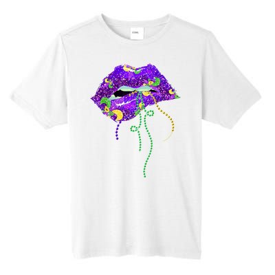 Mardi Gras Lip Beads Festive Tall Fusion ChromaSoft Performance T-Shirt