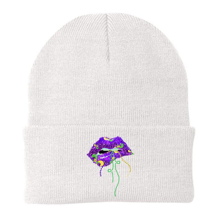 Mardi Gras Lip Beads Festive Beanie