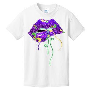 Mardi Gras Lip Beads Festive Kids T-Shirt