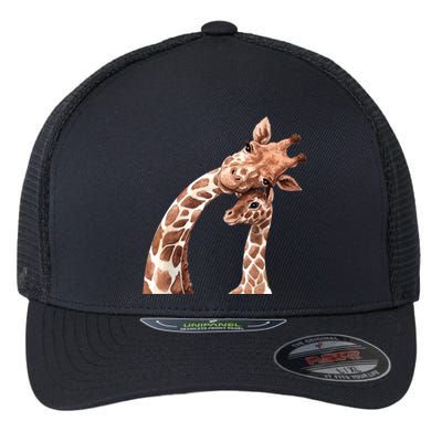 Mama Giraffe Love Gift; Protect Giraffe Gift; Gift Flexfit Unipanel Trucker Cap