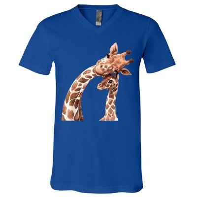 Mama Giraffe Love Gift; Protect Giraffe Gift; Gift V-Neck T-Shirt