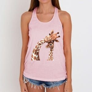 Mama Giraffe Love Gift; Protect Giraffe Gift; Gift Women's Knotted Racerback Tank