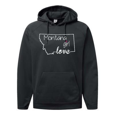 Montana Girl Love Montana State Home Performance Fleece Hoodie