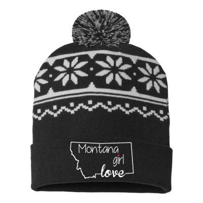 Montana Girl Love Montana State Home USA-Made Snowflake Beanie