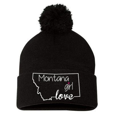 Montana Girl Love Montana State Home Pom Pom 12in Knit Beanie