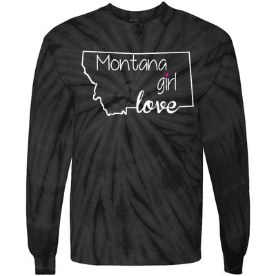 Montana Girl Love Montana State Home Tie-Dye Long Sleeve Shirt