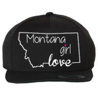 Montana Girl Love Montana State Home Wool Snapback Cap