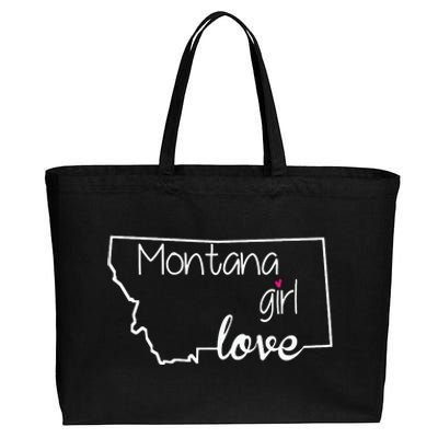 Montana Girl Love Montana State Home Cotton Canvas Jumbo Tote