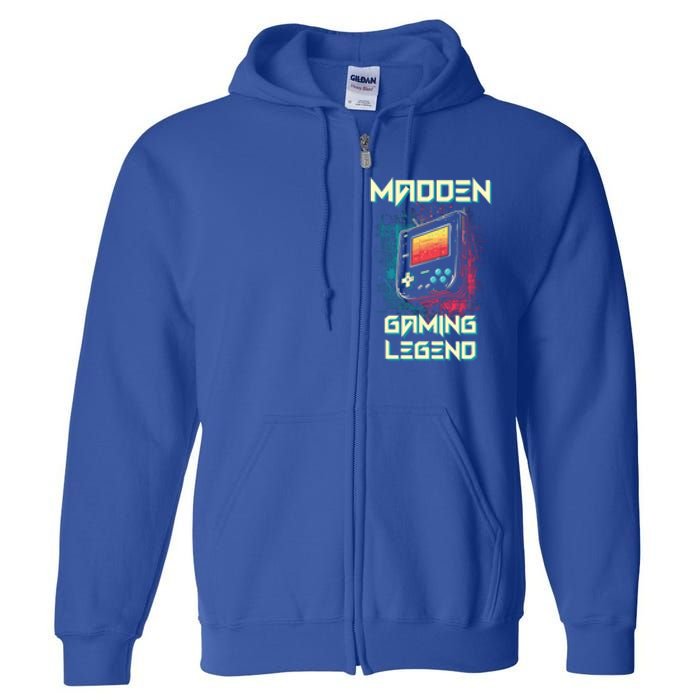 Madden Gaming Legend Vintage 80s 90s Personalized Gaming Gift Full Zip Hoodie