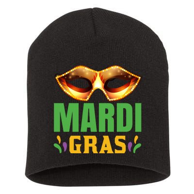 Mardi Gras Short Acrylic Beanie