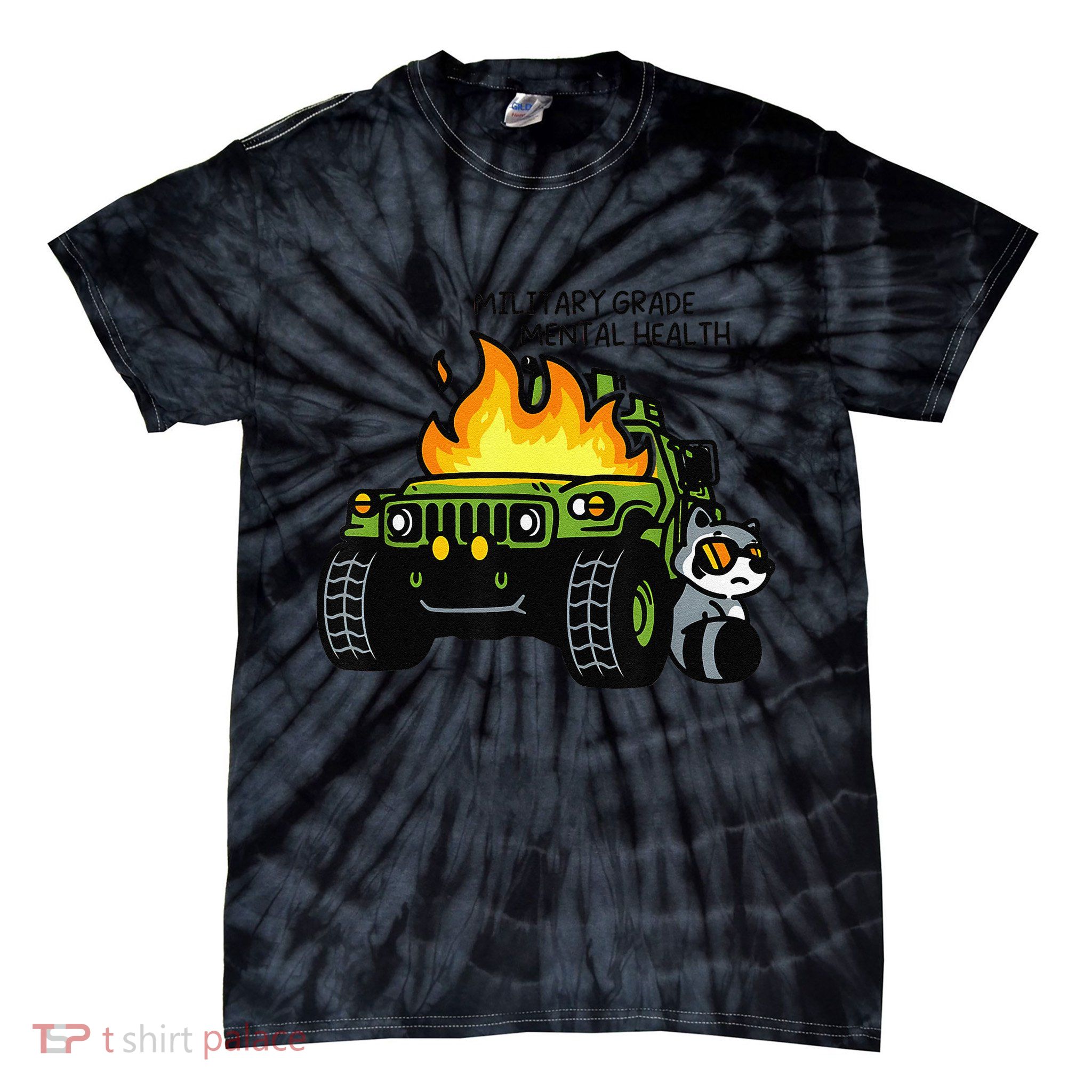 Military Grade Mental Health Gift Tie-Dye T-Shirt