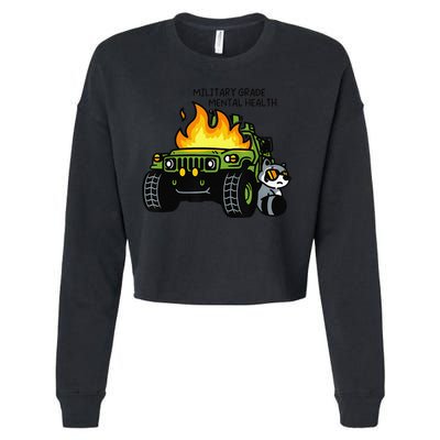 Military Grade Mental Health Gift Cropped Pullover Crew