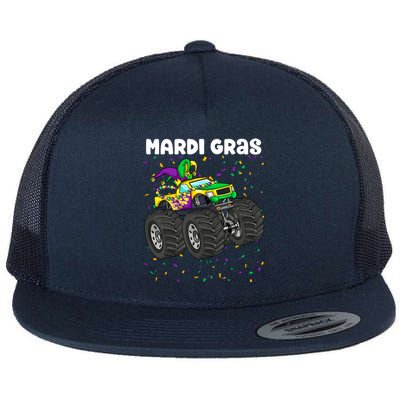 Mardi Gras Monster Truck Beads Carnival Festival Boy Flat Bill Trucker Hat