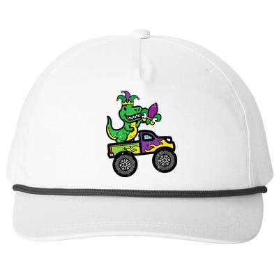 Mardi Gras Monster Truck Dinosaur Trex Snapback Five-Panel Rope Hat