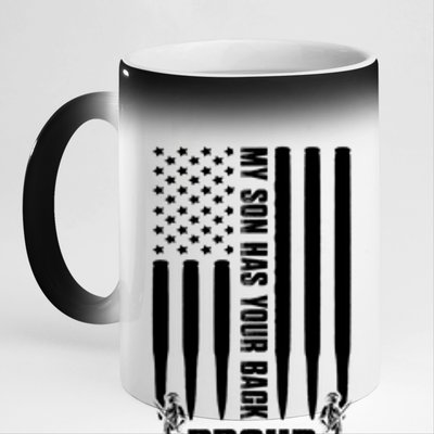 Mens Gift My Son Has Your Back Proud National Guard Dad Army Dad Gift 11oz Black Color Changing Mug