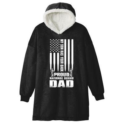 Mens Gift My Son Has Your Back Proud National Guard Dad Army Dad Gift Hooded Wearable Blanket