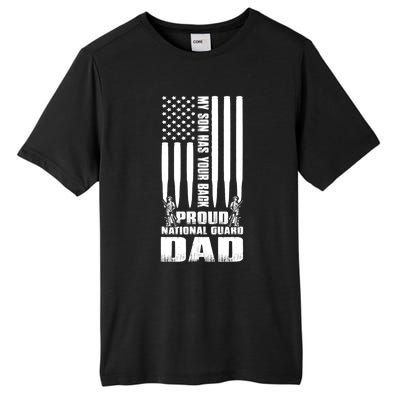 Mens Gift My Son Has Your Back Proud National Guard Dad Army Dad Gift Tall Fusion ChromaSoft Performance T-Shirt