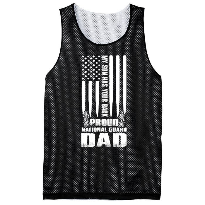 Mens Gift My Son Has Your Back Proud National Guard Dad Army Dad Gift Mesh Reversible Basketball Jersey Tank