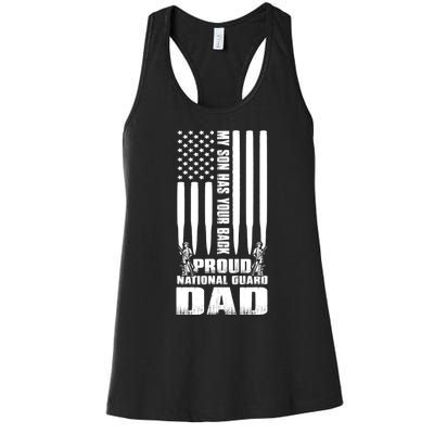 Mens Gift My Son Has Your Back Proud National Guard Dad Army Dad Gift Women's Racerback Tank