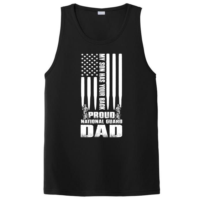 Mens Gift My Son Has Your Back Proud National Guard Dad Army Dad Gift PosiCharge Competitor Tank