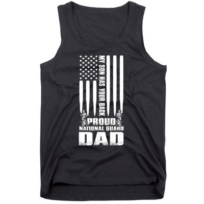 Mens Gift My Son Has Your Back Proud National Guard Dad Army Dad Gift Tank Top