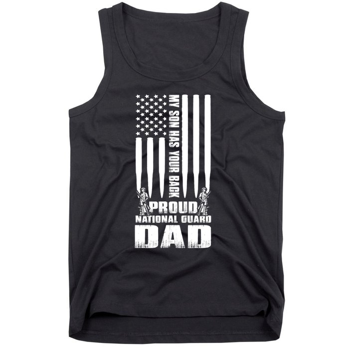 Mens Gift My Son Has Your Back Proud National Guard Dad Army Dad Gift Tank Top