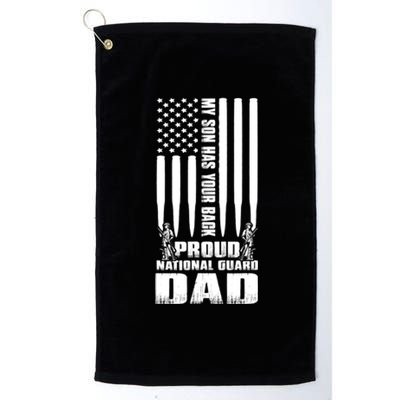 Mens Gift My Son Has Your Back Proud National Guard Dad Army Dad Gift Platinum Collection Golf Towel