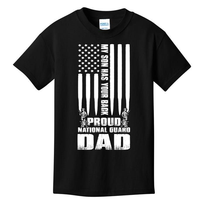 Mens Gift My Son Has Your Back Proud National Guard Dad Army Dad Gift Kids T-Shirt