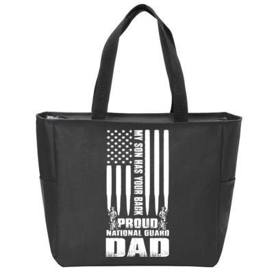 Mens Gift My Son Has Your Back Proud National Guard Dad Army Dad Gift Zip Tote Bag